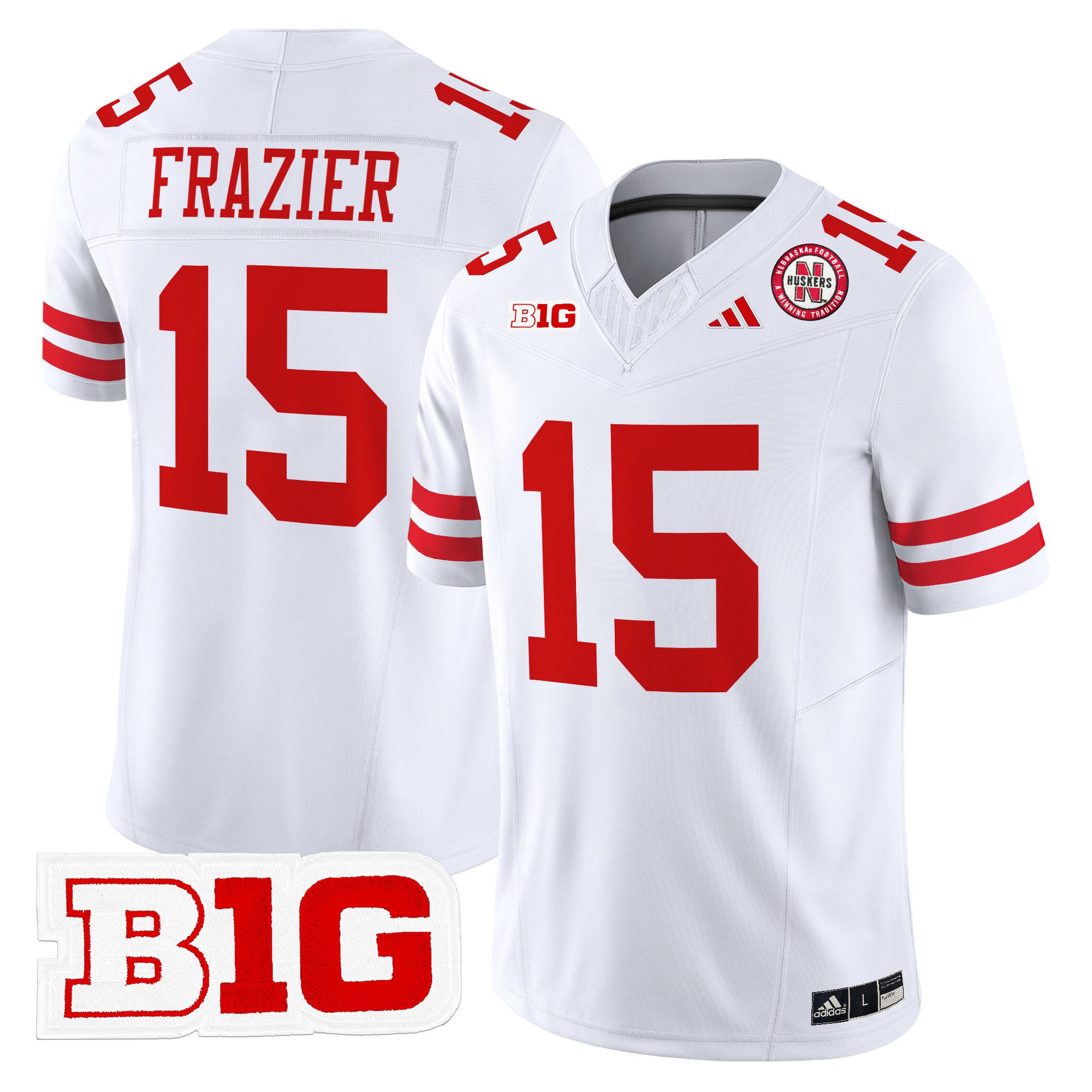 Men Nebraska Cornhuskers #15 Frazier White 2024 Vapor Limited NCAA Jersey